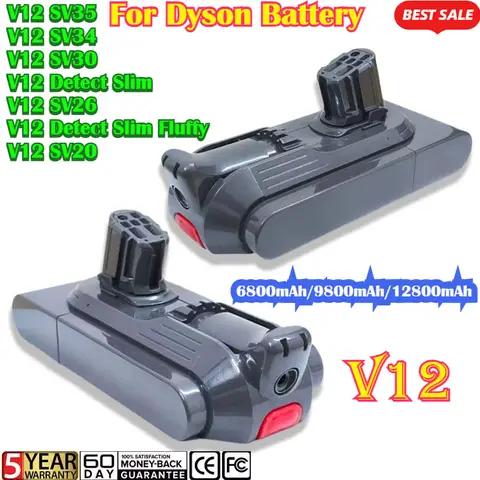 For Dyson V12 25.2V 6.8Ah-12.8.Ah Replacement Battery Vacuum Cleaner Battery For V12 Series SV20 SV30 SV34 SV35 Vacuum Cleaner