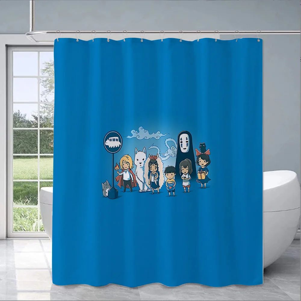 S-Spirited A-Away Shower Curtain Waterproof Polyester Fabric Paint Colorful Bath Curtains Home Bathroom Decor Curtain With Hook