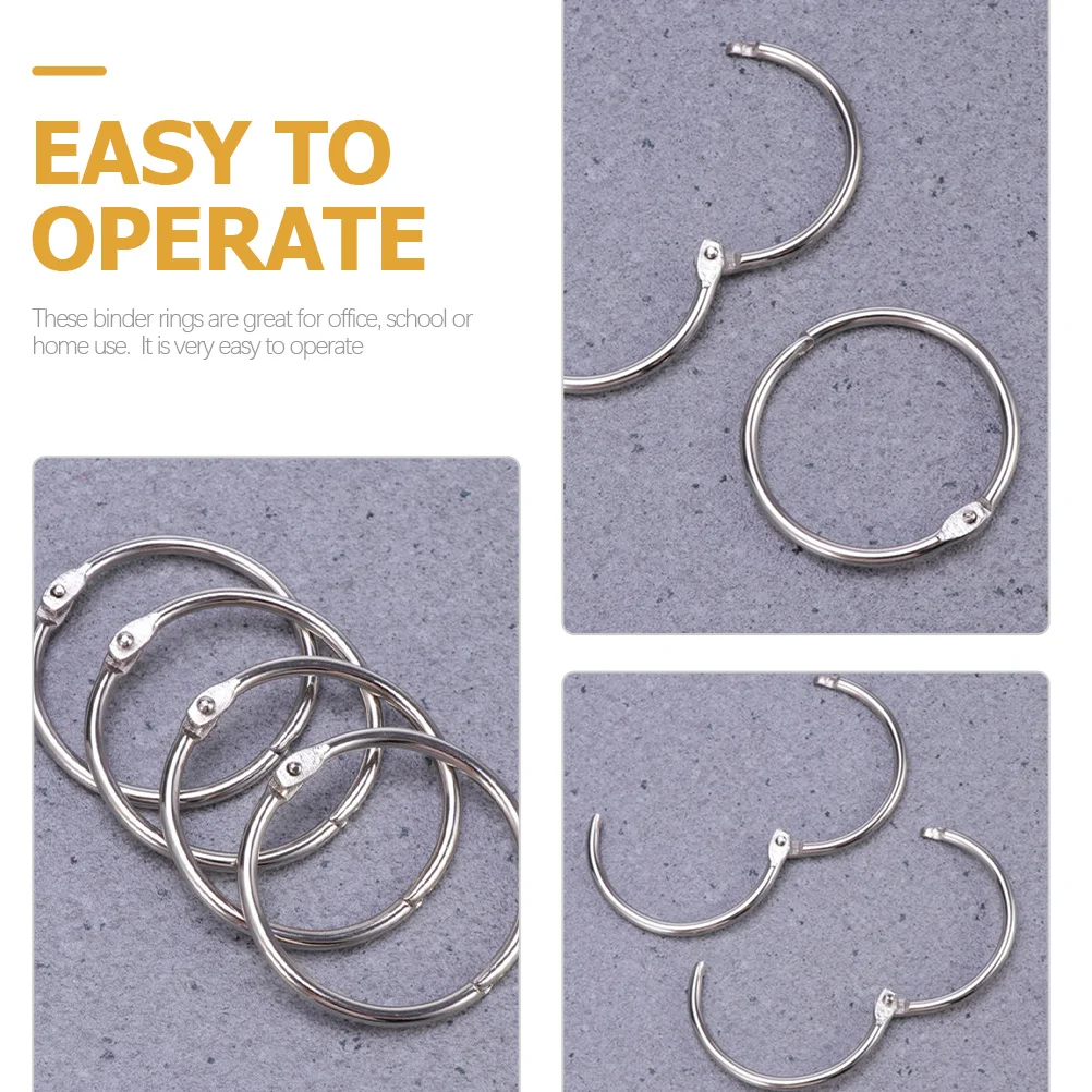 

10pcs Book Heavy Duty Binder Rings 2 Inch For School Office Home Use Reusable Paper Ring Key Clip Metal Rings Loose Leaf