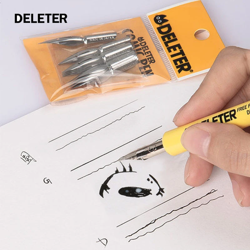 Japan Deleter Dip Pen 660 Series Wood Comics 1 Holder Maru/G/Saji Nib Set Fountain Cartoon Mange Drawing Dip Pens Set