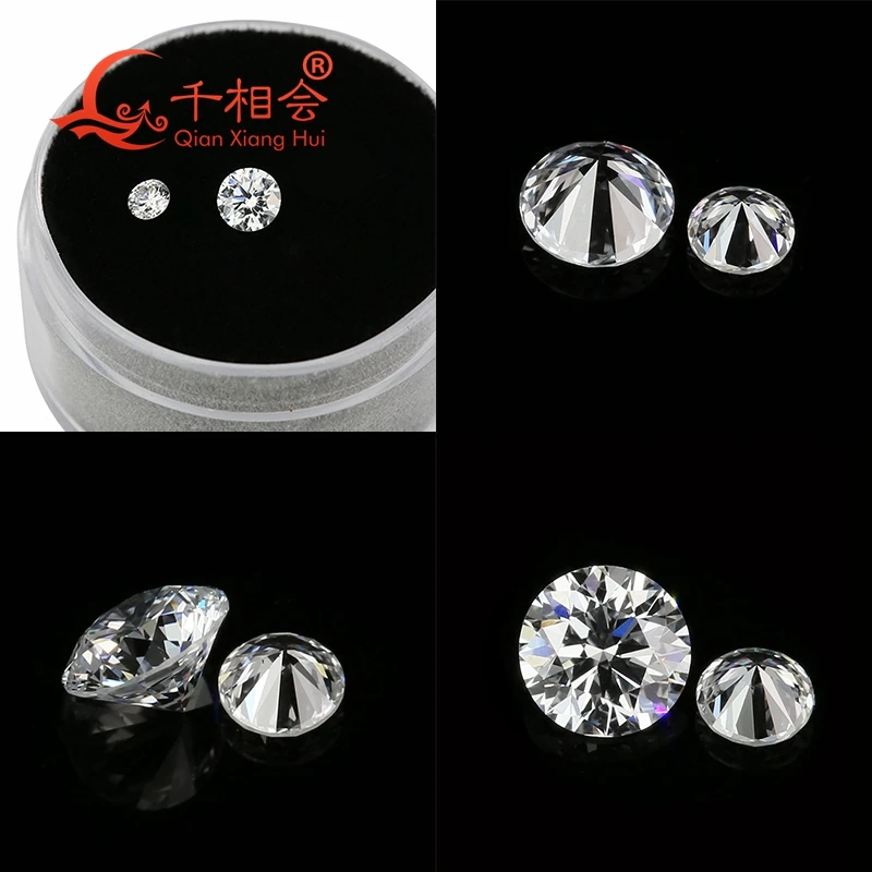 CVD FG color 0.1ct to 0.8ct 3mm -6mm VS clarity 3EX round white lab grown diamond loose stone pass presidium 3 tester pen NGIC