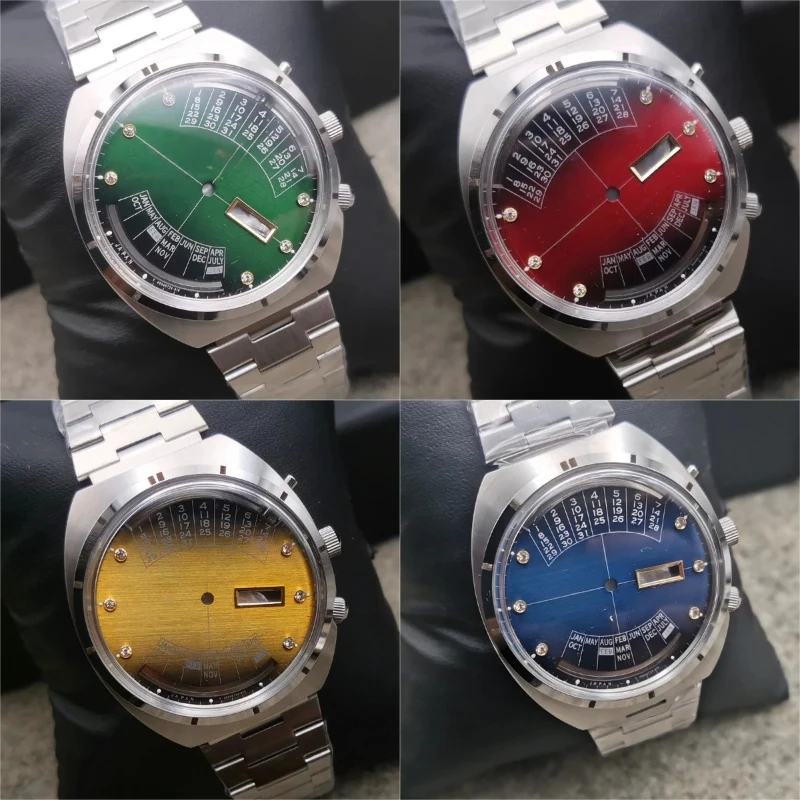 

Корпус часов Orient 42,5 мм, циферблат, стрелки, ремешок из нержавеющей стали, аксессуары для часов, корпус с вечным календарем для механизма 46941 46943