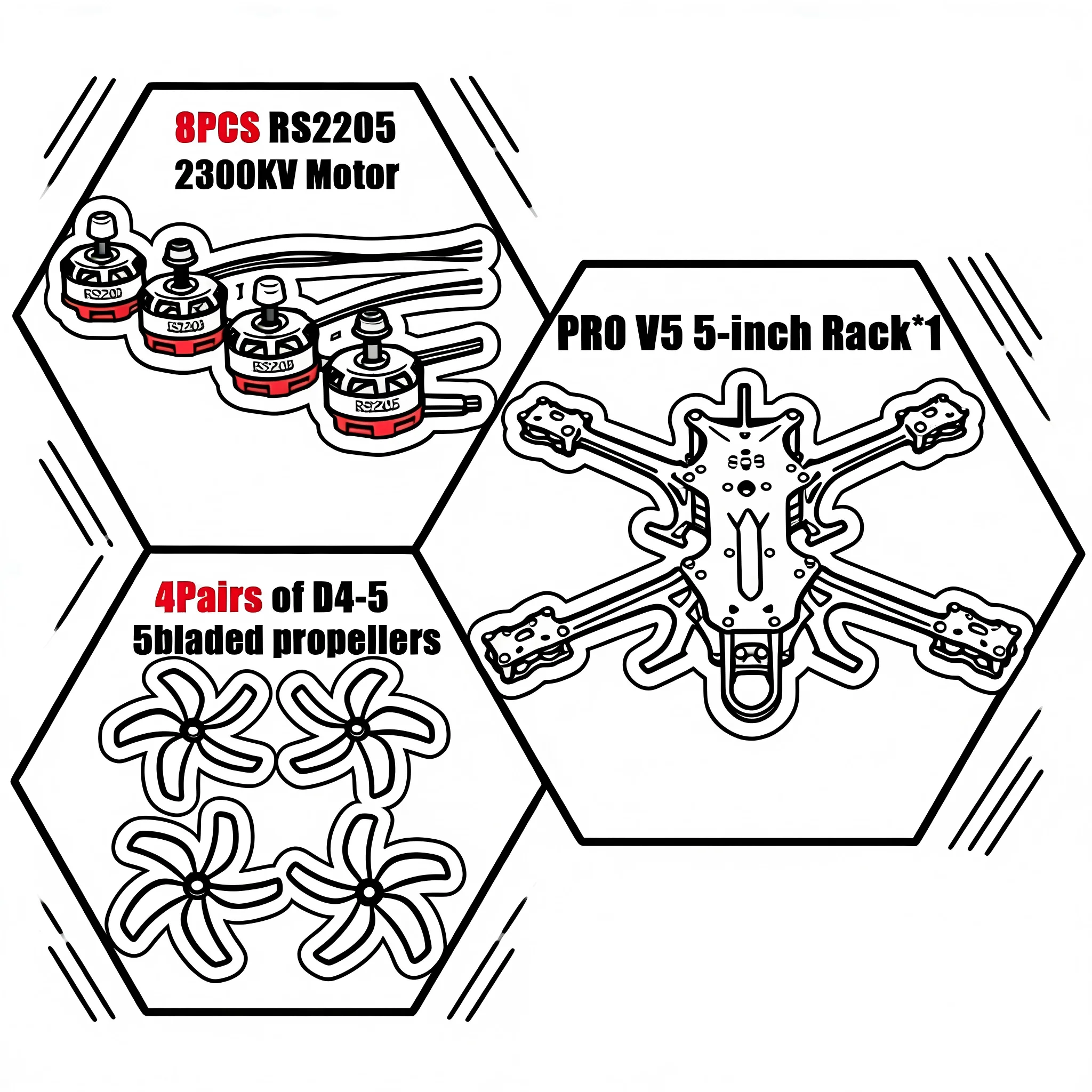 

B-CUBE PRO V5 5inch FPV Drone Frame Kit Carbon Fiber Racing Quadcopter Freestyle INAV Beatflight F722 Ardupilot Flight Control