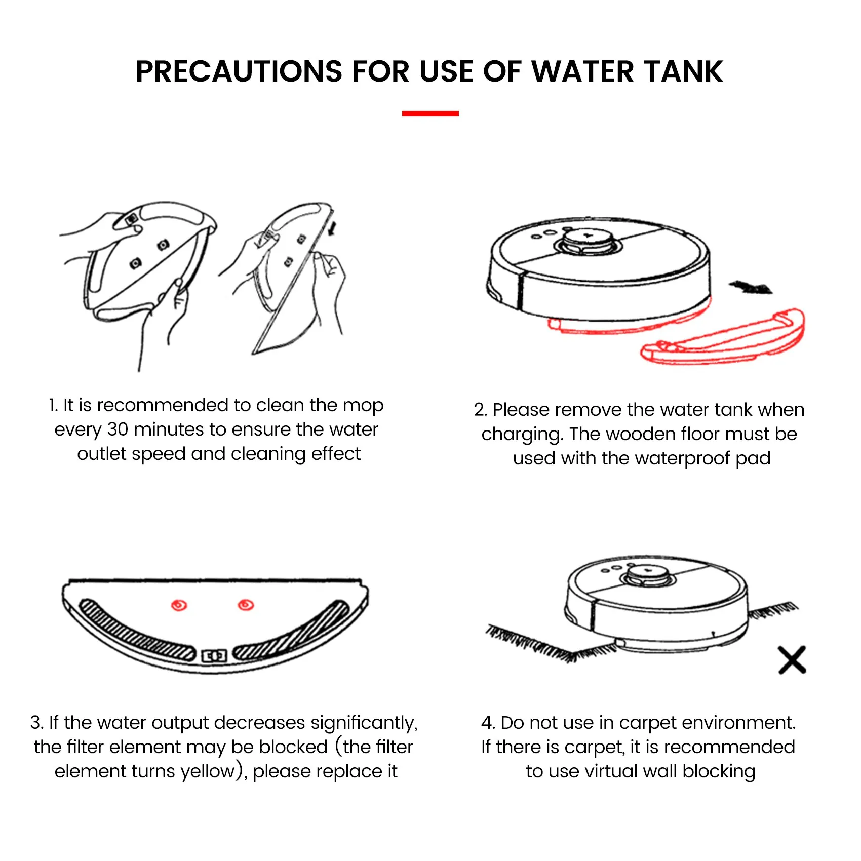 3 uds Robot aspirador tanque de agua paño de limpieza montaje para Xiaomi Mijia Mi 1C Mop Pro piezas de recambio de aspiradora doméstica