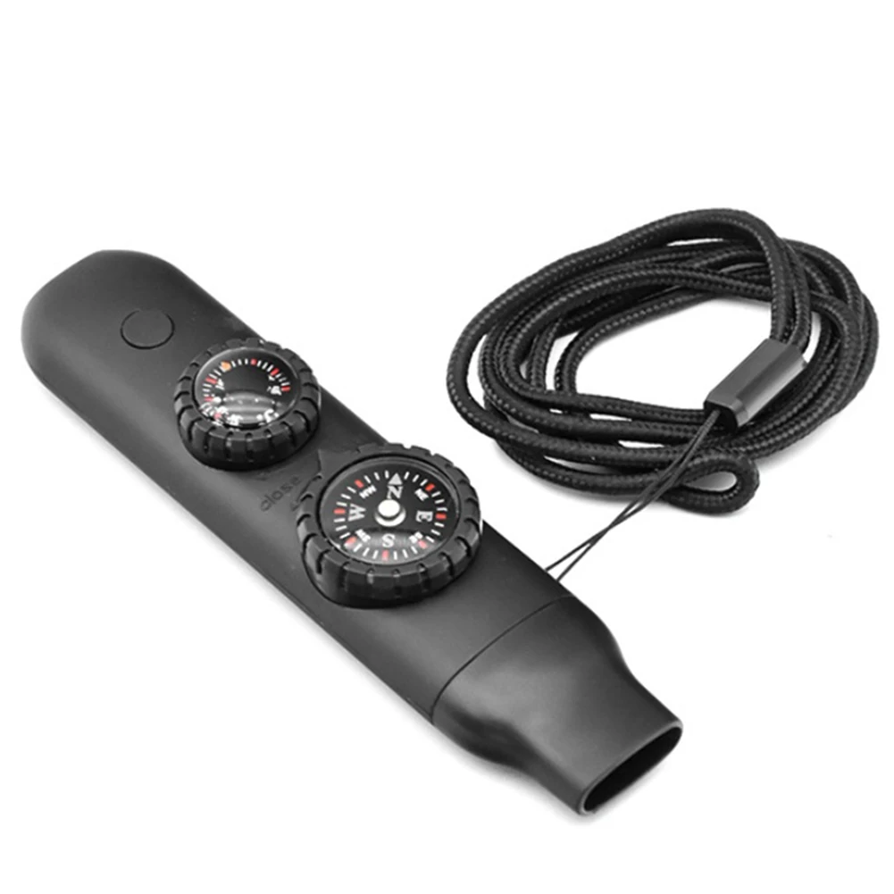 Outdoor Camping 7-in-1 Whistle Multi-functional Whistle 12*3cm Compact Portable Design Convenient Lanyard Included