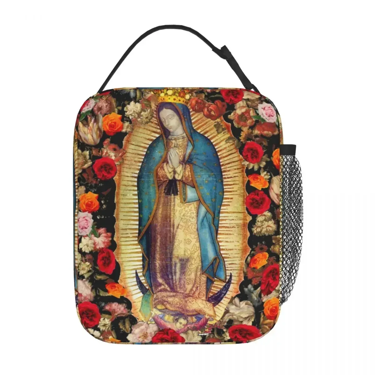 Our Lady Of Guadalupe Mexican Virgin Mary Insulated Lunch Bags Christian Thermal Bag Tote Lunch Box College Food Handbags