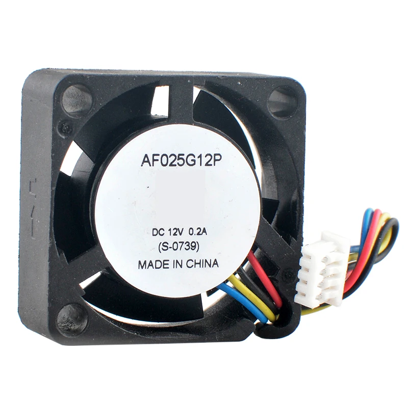 (2pcs) AF025G12P （S-0739）2.5cm 25mm fan 25x25x10mm DC12V 0.20A 4-pin 12000rpm Micro cooling fan for Raspberry Pi motherboard
