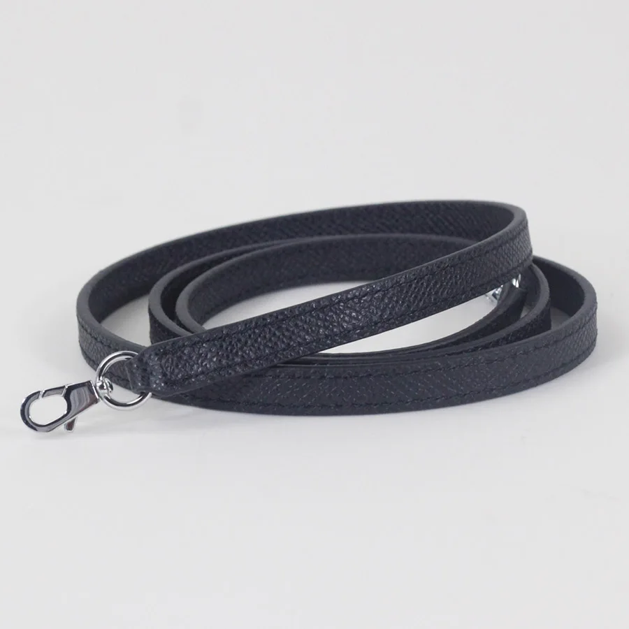 Custom-made Genuine Leather Bag Strap Top-grain Cowhide Mini Crossbody Thin Shoulder Strap Black Epsom Leather Bag Strap