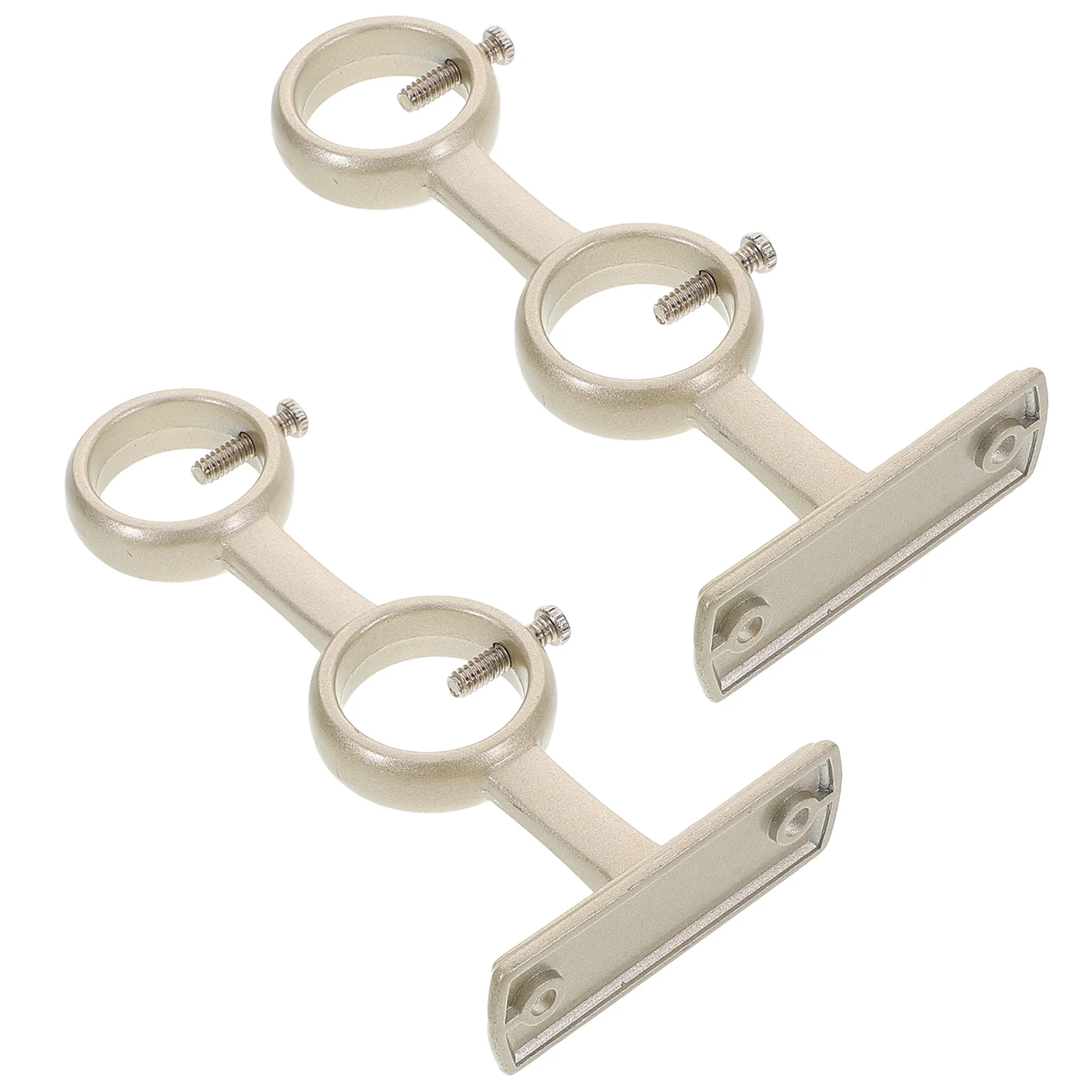 

2 Pcs Curtain Rod Window Curtains Black Rods for Aluminum Alloy Brackets Double