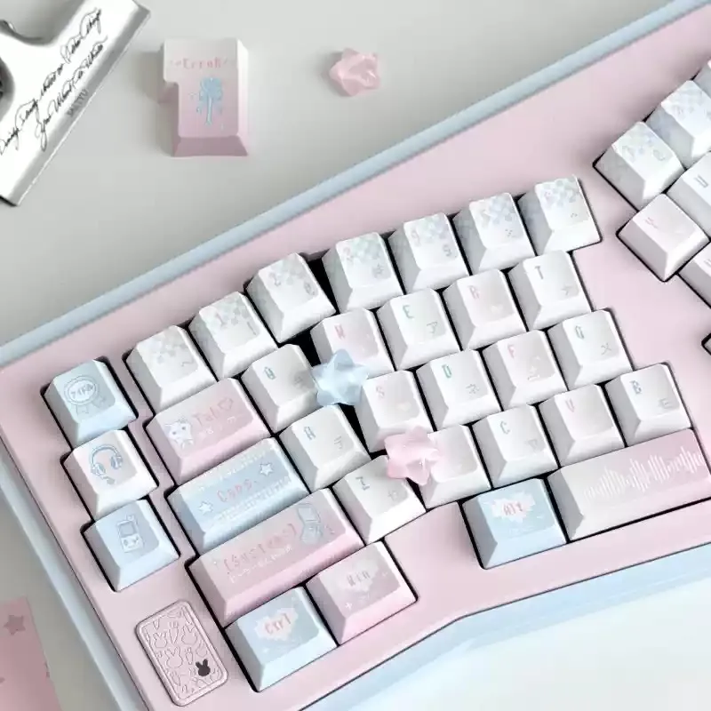 Sweetheart Keycaps Set Custom Sublimation Cherry Profile Keyboard Caps Ins Y2k Keycap for Mechanical Keyboard Accessories Gifts