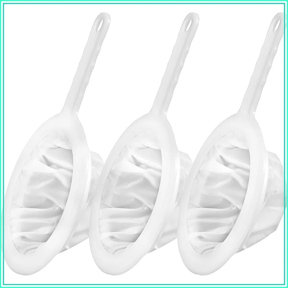 

3-Piece Ultra-Fine Nylon Mesh Strainer Set: 100, 200, 400 Mesh for Coffee, Juice, Milk, Honey, Wine