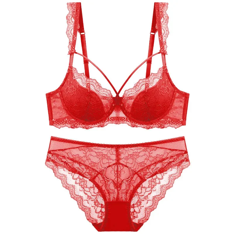 

Sexy Lace Lingerie Set Women's Thin Cotton Anti Sagging Bra Female Summer Breathable Underwear Sweet Lace Gathering Bra Everyday