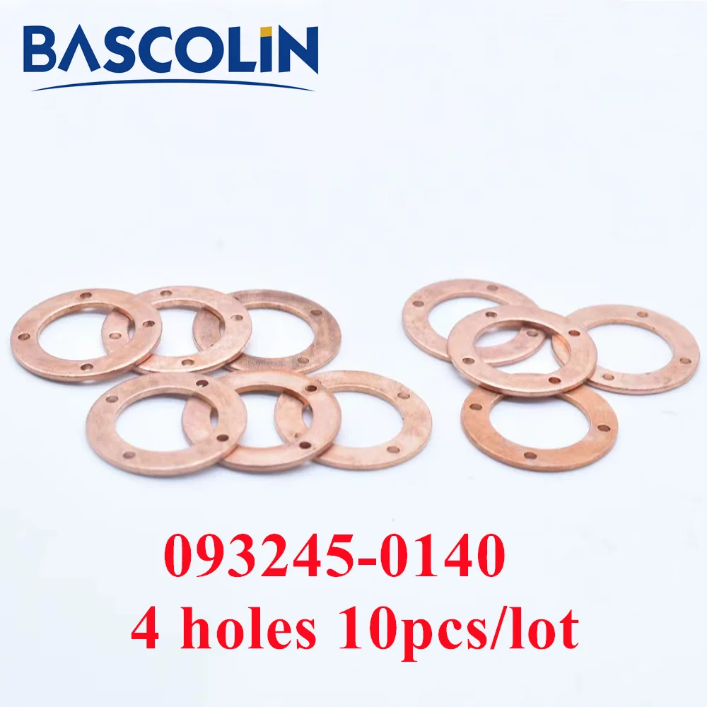 BASCOLIN 10pcs/lot 093245-0140 9mmx12mmx1mm 4 Holes Washer Copper Shims 23654-64010 Leak Off Washer MD068355