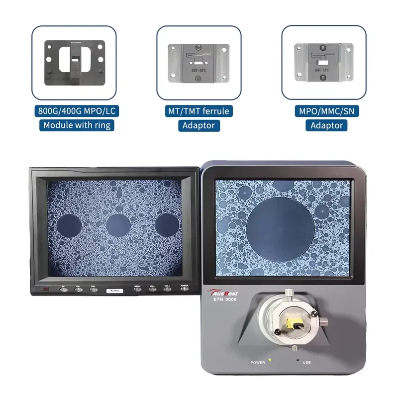 2026 New, High Quality, MPO Fiber Microscope with 200X and 400X Magnification for Inspecting 3-4 Core Connectors and Easily
