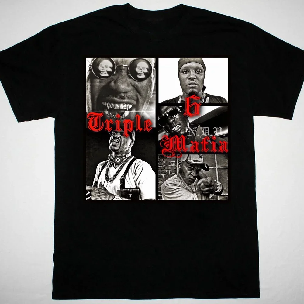 

Three 6 Mafia band HIP HOP T-shirt Black Cotton All Sizes S to 5Xl