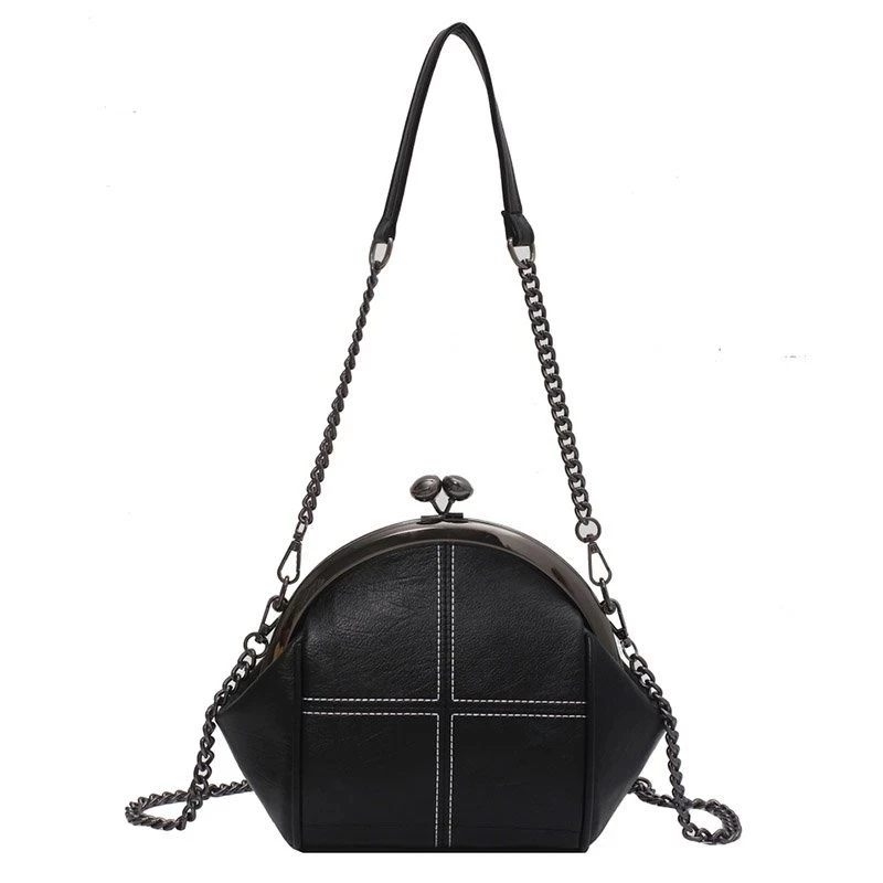 Vintage Shell Crossbody Messenger Bag Bags for Women 2023 Retro Small PU Leather  Lady Chain Brand Shoulder Bags Handbags Purse