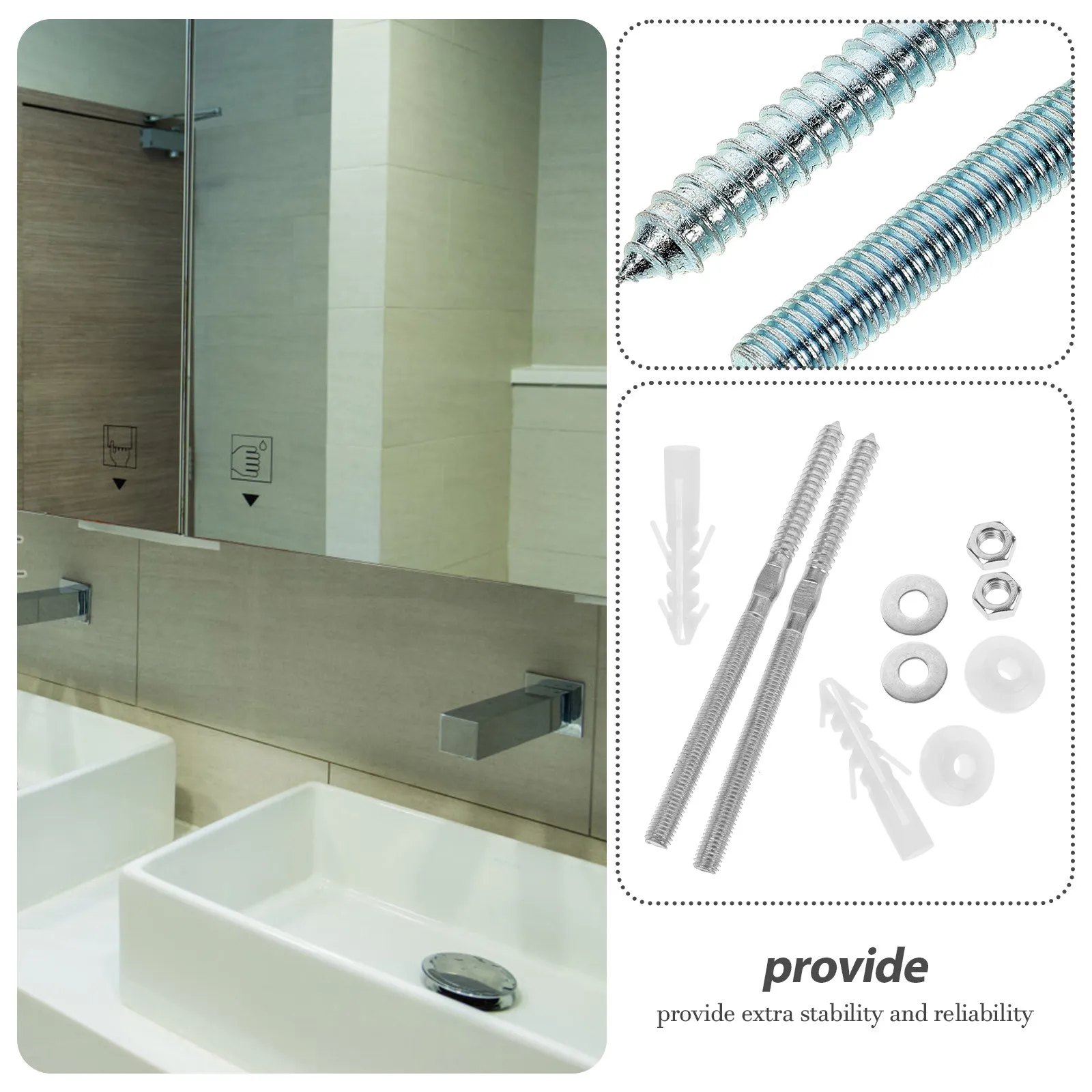 

Комплект удлиненных крепежных винтов для раковины: стабильная и быстрая установка, сменный монтажный комплект для умывальника, крепежные винты