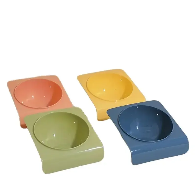 Safety Cute Multi-Purpose Candy Color Plastic Dog Bowls Feeding Water Food Puppy Feeder Cat Dog Bowls Pet Feeding Supplies