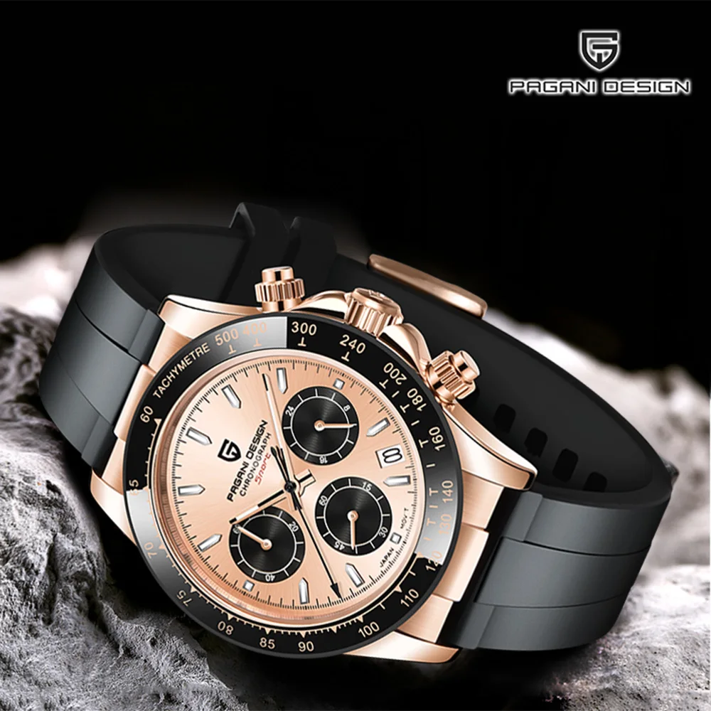 

Мужские кварцевые часы Pagani Design 2026 VK63, спортивный хронограф, водонепроницаемые, из нержавеющей стали, деловые часы, reloj hombre