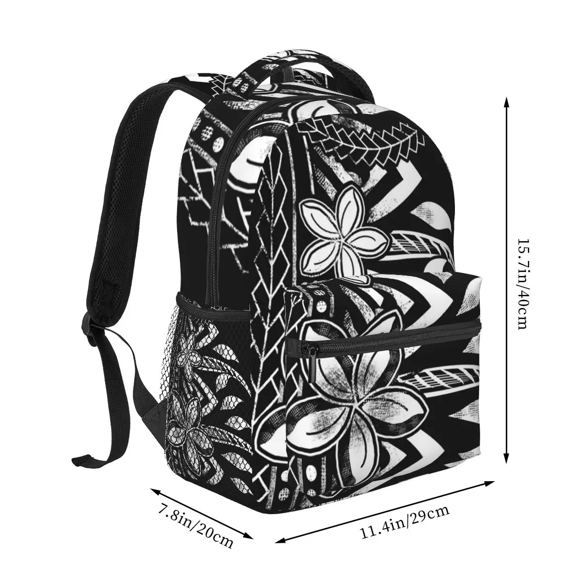 Vintage Samoan Distressed Black Tribal Backpacks Boys Girls Bookbag Students School Bags Cartoon Travel Rucksack Shoulder Bag