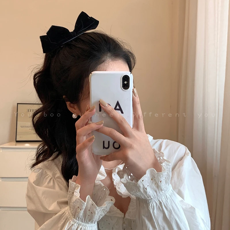 Burgundy Bow Hair Clip for Women - High-End Top Clip for Bun Hairstyles.