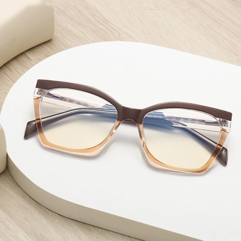 

Fashion Luxury TR90 CP Frame Eyewear Women Myopia Reading Blue Light Blocking Glasses Customizable Optical Prescription Eyewear