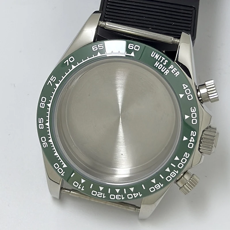 316L Stainless Steel 39mm VK63 Silver Watch Case Sapphire Glass Ceramic/Steel Bezel Fit VK63 Quartz Movement Watch Accessories
