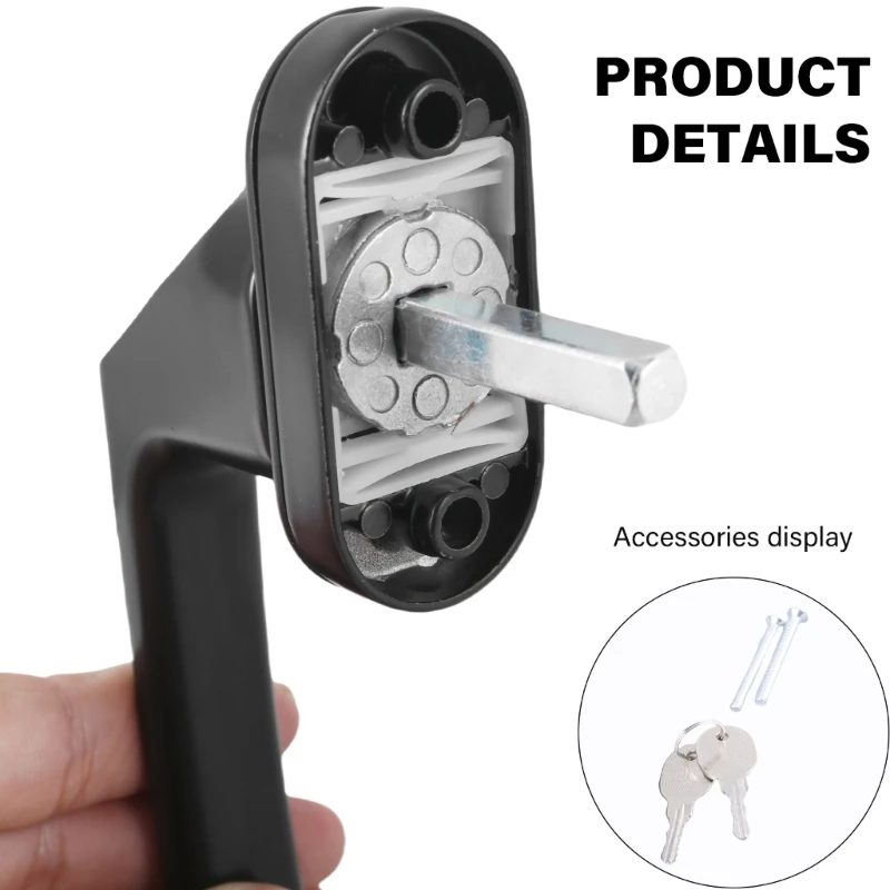 Lockable Window Handle With Key & Screws Stainless Steel Balcony Door Handle Child Safety Window Lock Easy to Install