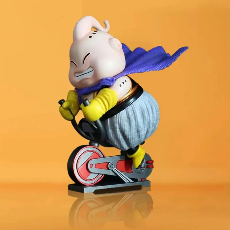 12.5cm Dragon Ball Z Majin Buu Cycling Figures Anime Figures Fat Buu Mr. Satan With Car Pvc Figures Model Dolls Gifts Toys