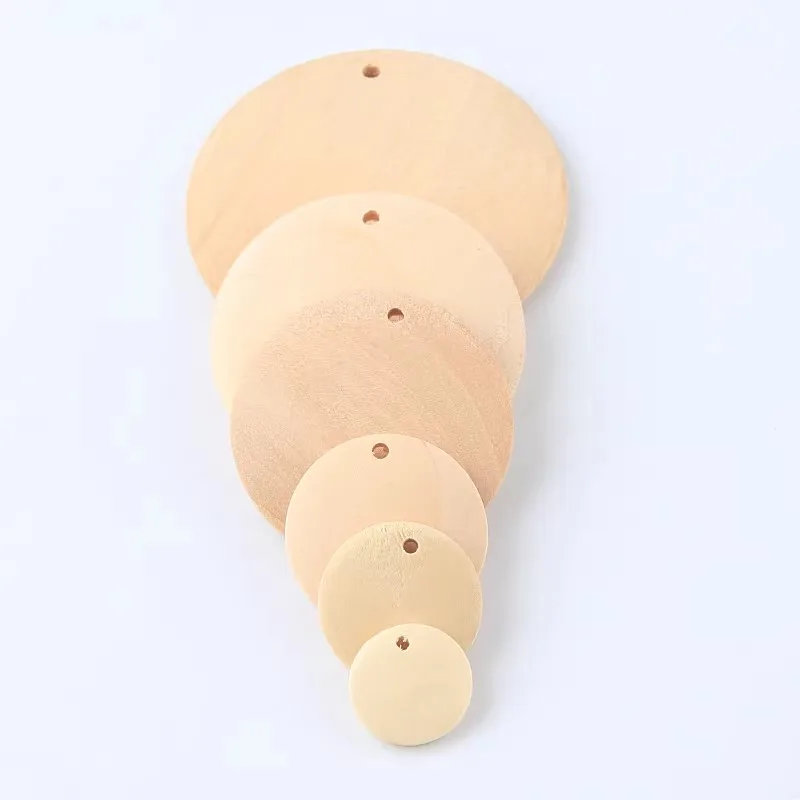 Nature Wood Beads Charm Pendants Unfinished Wooden Round Beaded For Fashion Jewelry Making DIY Earrings Accessories Ssupplier