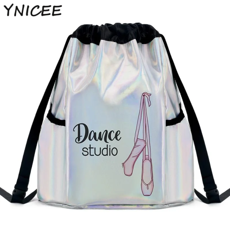 Girls Glitter Toe Shoes Sequins Ballet Dance Bag Kids Students Daypack Backpack for Ballerina Dance Gym Class Shoulder Handbags