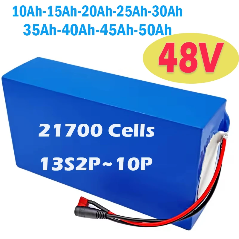 21700 Lithium Battery Pack 48V 30Ah 35Ah 40Ah 50Ah 45Ah 20Ah 25Ah 15Ah 2500W High Power For Electric Motorcycle Scooter With BMS