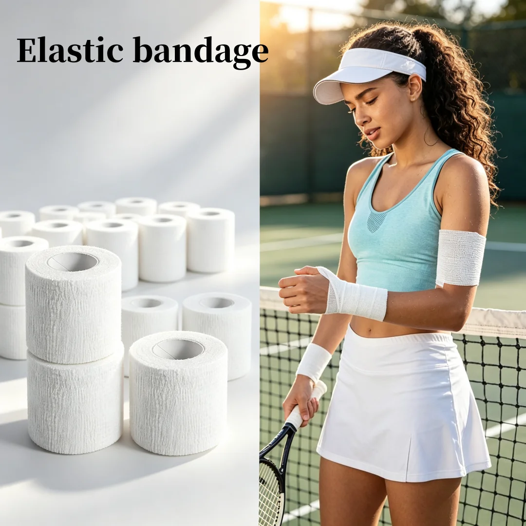 Self Adhesive Elastic Bandage, Breathable Adhesive Bandage, Suitable for Stretching Exercise, Sports, Wrist, Ankle, White