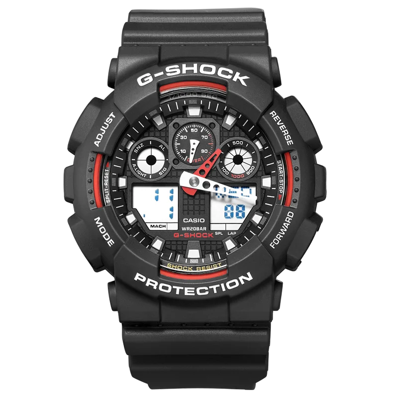 CASIO GA-100 Analog-Digital Watch, 200M Water Resistant, Shockproof & Anti-Magnetic, LED Backlight, Multifunctional