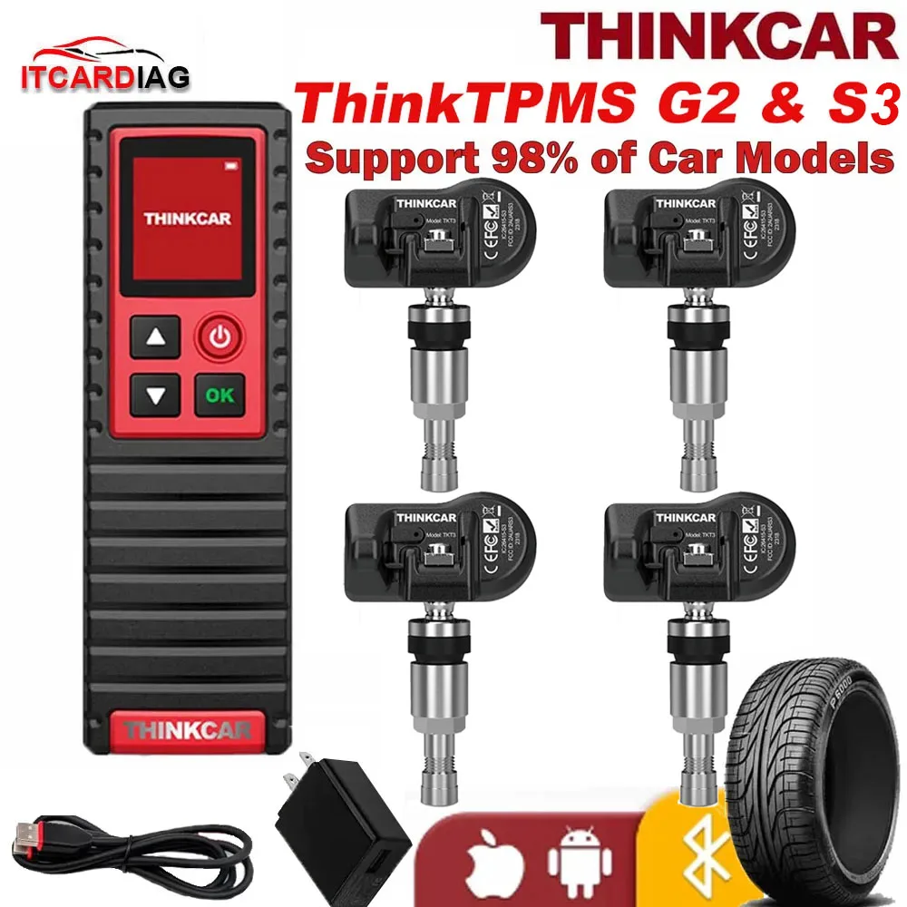 ThinkCar THINKTPMS G2 & S3 2 in1 Car Tire Pressure Diagnosis Tool  315MHz 433MHz Autimotive TPMS Sensor Programming Learning