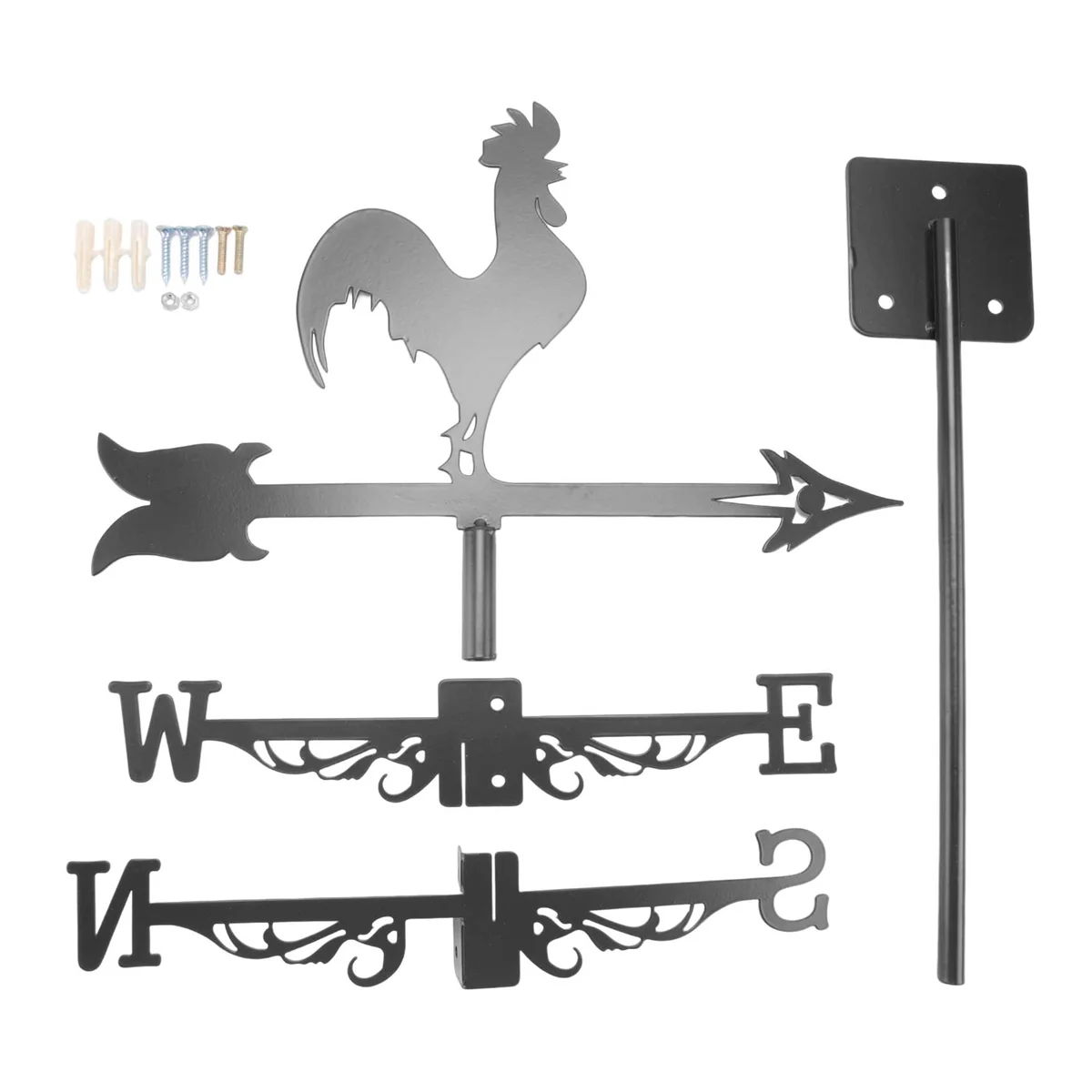 

Rooster Weather Vane - Retro Cockerel Weathervane Silhouette - Decorative Wind Direction Indicator for Outdoor Yard Farm