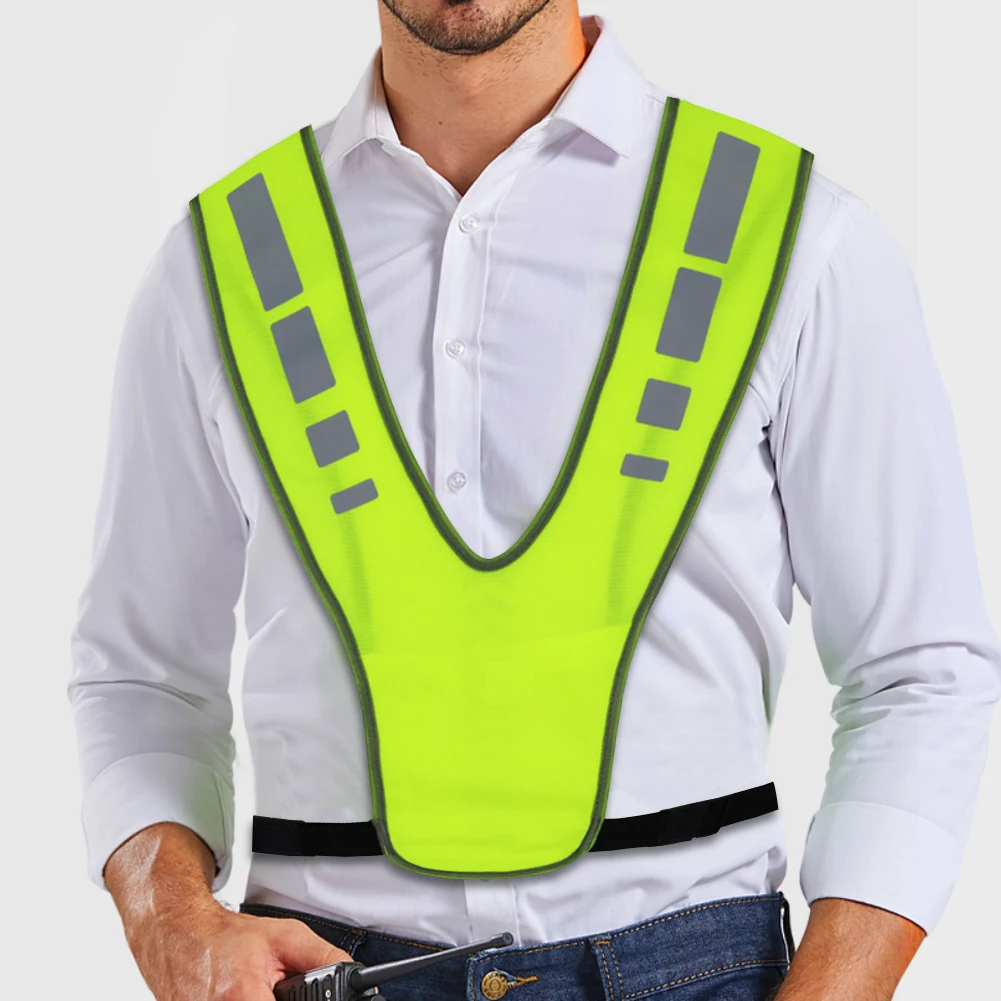 Motorcycle Safety Jacket Breathable Visible Reflective Vest Adjustable  Reflective Vest for Outdoor Night Riding
