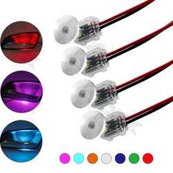 4pcs Mini Car Door Bowl decoration Light Universal 12V Auto Interior Atmosphere Welcome Lamp Low Power LED glassato trasparente