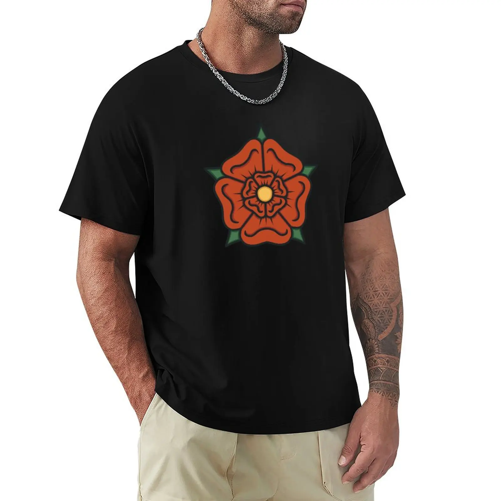 

Red Rose Badge of Lancaster T-Shirt graphic tee shirt T-shirts man animal prinfor boys t shirts for men graphic