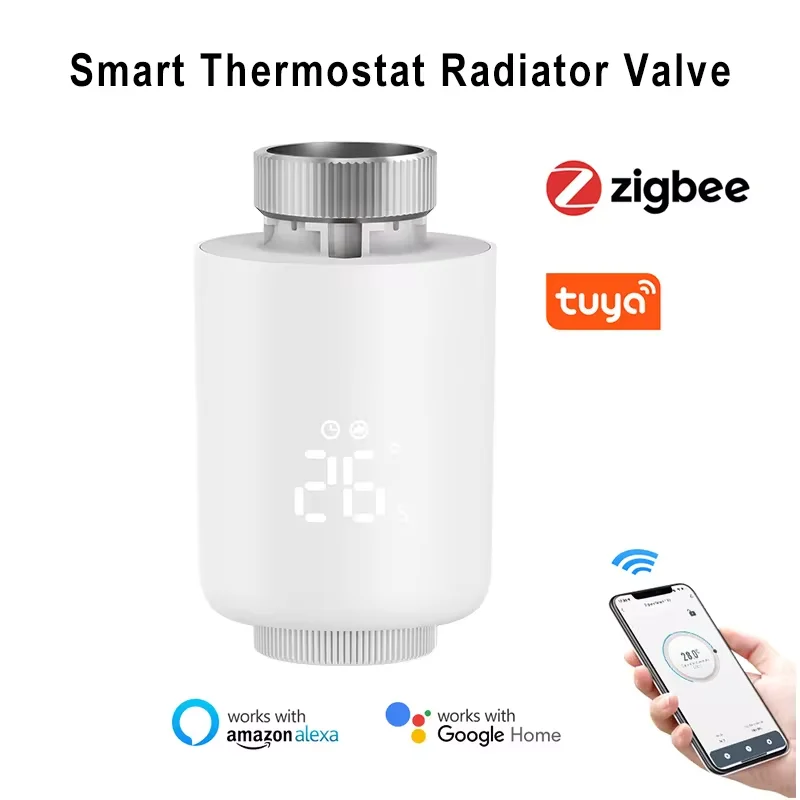 Zigbee testa della valvola del radiatore termostatico Smart TRV programmabile Tuya Remote Temperature Controller con voce Alexa Google Home