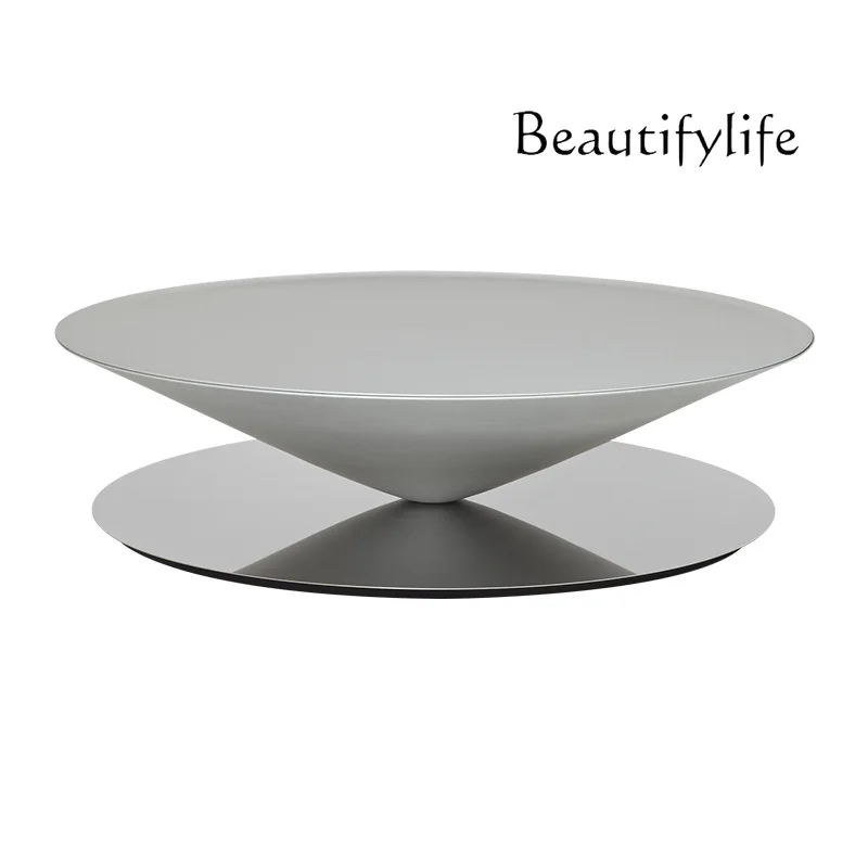 Italian-Style Light Luxury FRP Tapered Suspension Tea Table Cream Style Designer Model Creative Contrast Color round Table