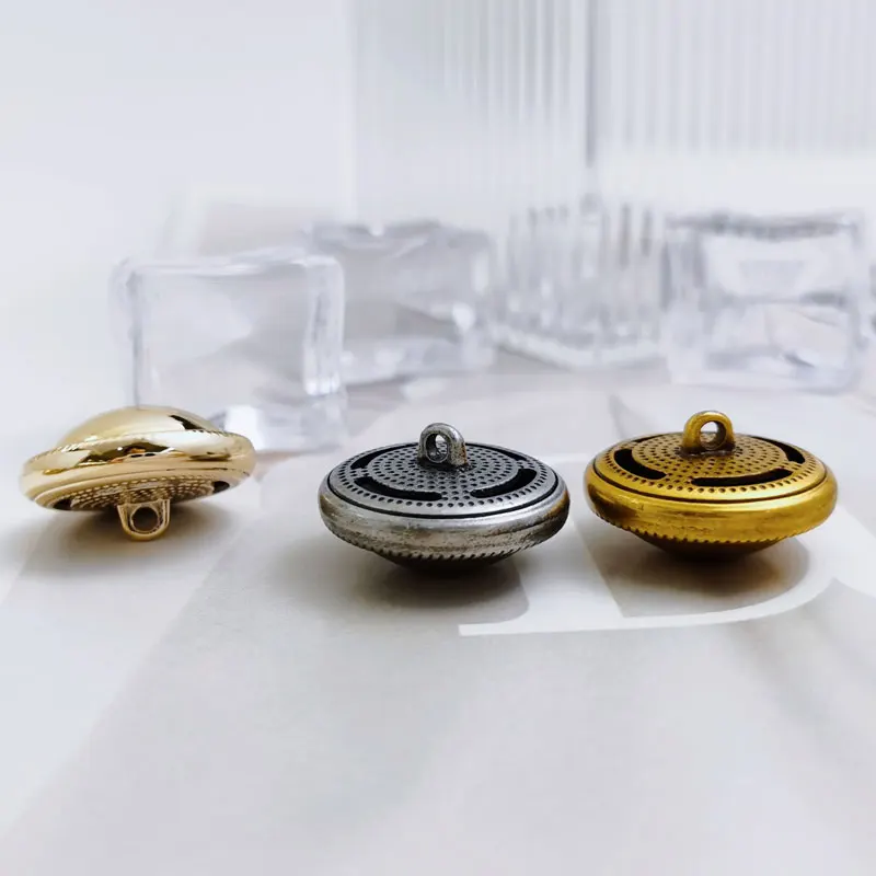 � Metallknöpfe mit hohem Schaft, 6 Stück, Gold- und Silber-Nähbegriffe für die Herstellung von Jacken, Manteln, Kleidern, modisches Bekleidungszubehör, 15–23 mm – Detail 2