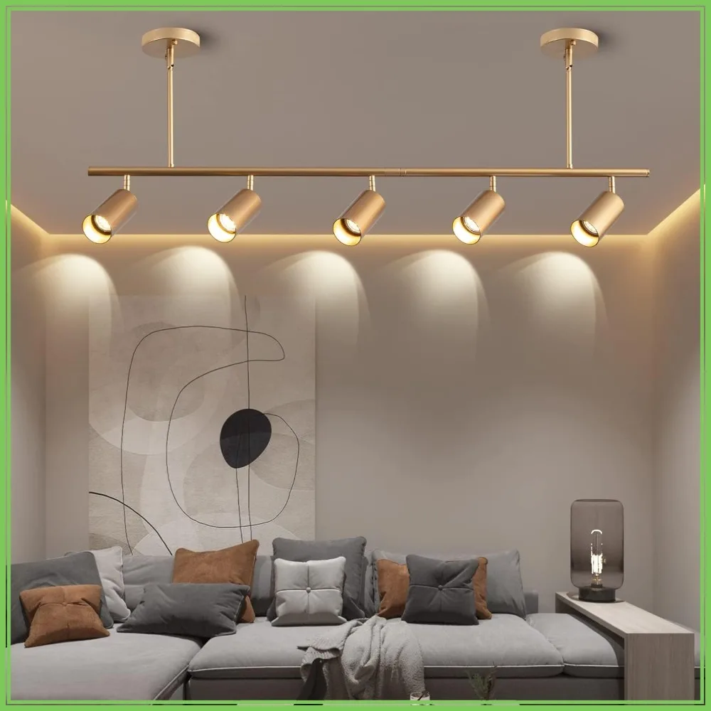 5-Light LED Track Lighting Kit, Flexibly Rotatable Modern Spot Lighting for Kitchen Living Room Dining Room Bedroom