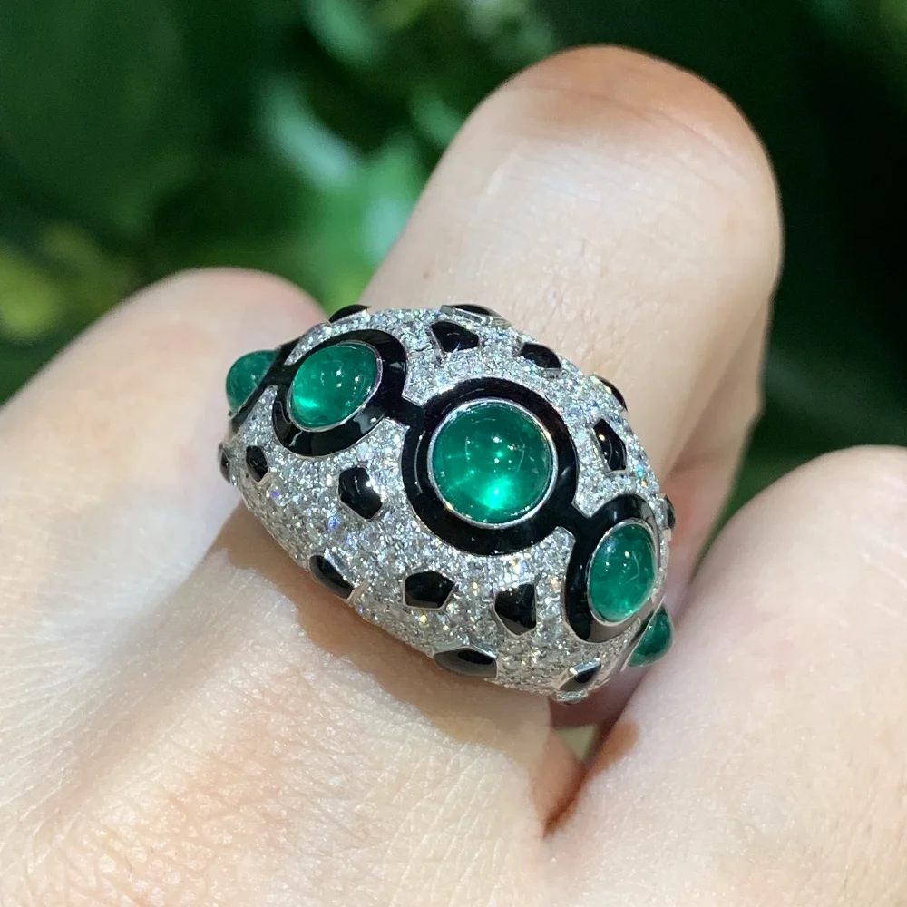 ARIGAYA 925 فضة أسود الراتنج مختبر خواتم الأحجار الكريمة الزرقاء للنساء غرامة مجوهرات هدايا الحفلات #1