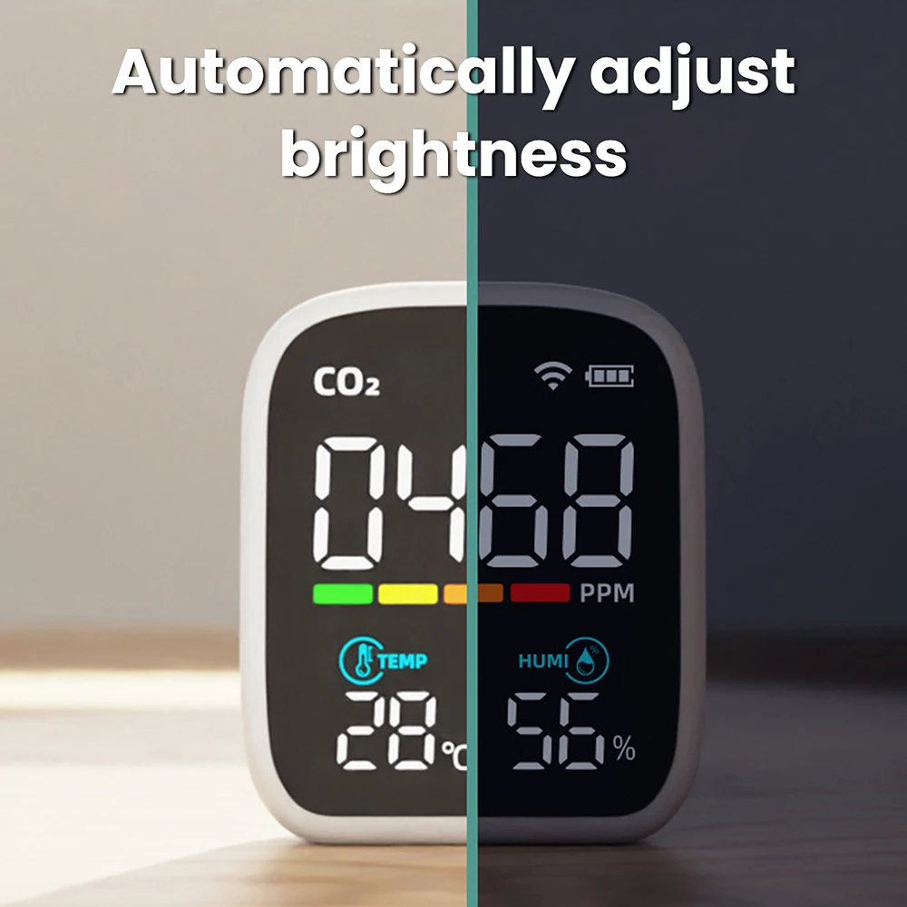 جديد واي فاي مراقبة جودة الهواء الثلاثي الاستشعار المنزل الذكي CO2 متر كاشف درجة الحرارة والرطوبة NDIR مستشعر الأشعة تحت الحمراء
