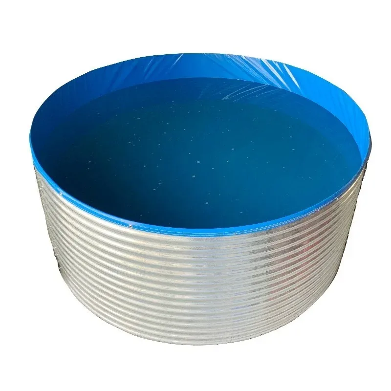 

Customized size Large Capacity Galvanized Steel Fish Pond High Density Commercial Fish Farming Water Tank
