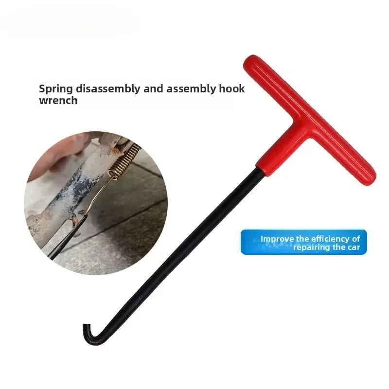 Motorcycle Exhaust Spring Hook T Shaped Handle Exhaust Pipe Spring Puller Installer Hooks Repair Tool for Springs Removal 1/2Pcs