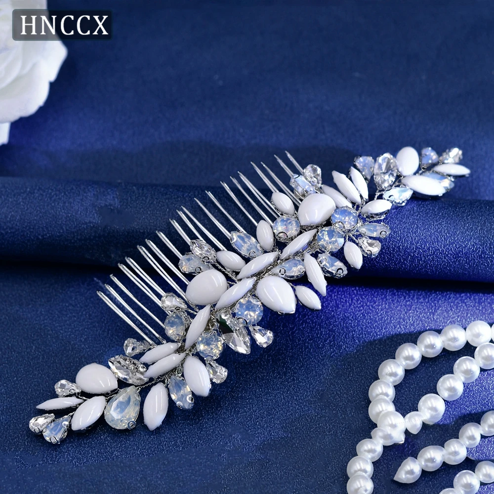 HNCCX Bridal Protein Hair Comb Wedding Hair Accessories Milk Rhinestone Bride Hair Clips Women Party Tiara Headpiece CP270