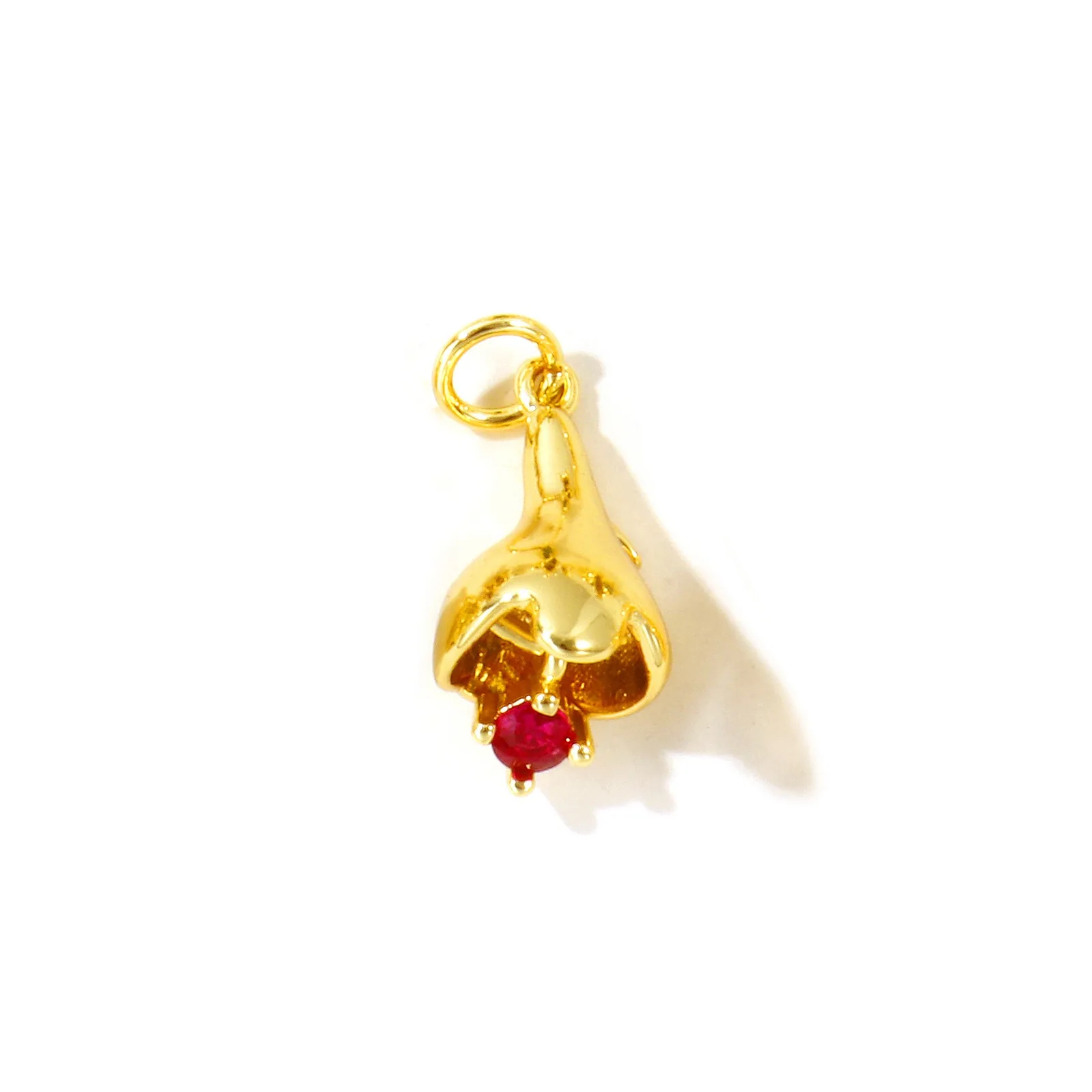 2 Stück Zirkonia-Geburtsmonatsblumen-Anhänger, 18K vergoldetes Messing, für DIY-Halsketten-Schmuckherstellung, Großhandel – Detail 2