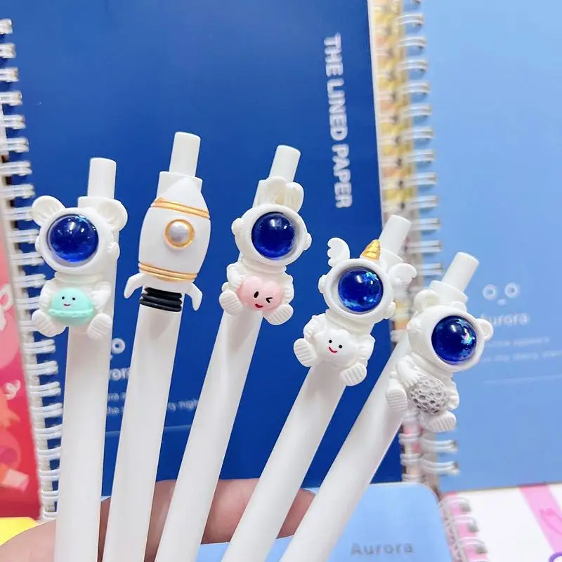 

5Pcs / Set Cute Gel Pen Kawaii astronauts 0.5m Black Gel Ink Pen School Stationery Office Suppliers Gifts